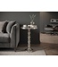 Wohnling Bijzettafel Zilver 40cm Aluminium Ronde Tafel - Aanbouwtafel Raw Finish - Design Salontafel Decoratietafel - Metalen Tafel Oriëntaals Modern - Sofatafel Couchtafel Handgemaakt