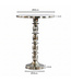 Wohnling Bijzettafel Zilver 40cm Aluminium Ronde Tafel - Aanbouwtafel Raw Finish - Design Salontafel Decoratietafel - Metalen Tafel Oriëntaals Modern - Sofatafel Couchtafel Handgemaakt