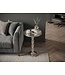 Wohnling Bijzettafel Zilver 40cm Aluminium Ronde Tafel - Aanbouwtafel Raw Finish - Design Salontafel Decoratietafel - Metalen Tafel Oriëntaals Modern - Sofatafel Couchtafel Handgemaakt