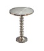 Wohnling Bijzettafel Zilver 40cm Aluminium Ronde Tafel - Aanbouwtafel Raw Finish - Design Salontafel Decoratietafel - Metalen Tafel Oriëntaals Modern - Sofatafel Couchtafel Handgemaakt