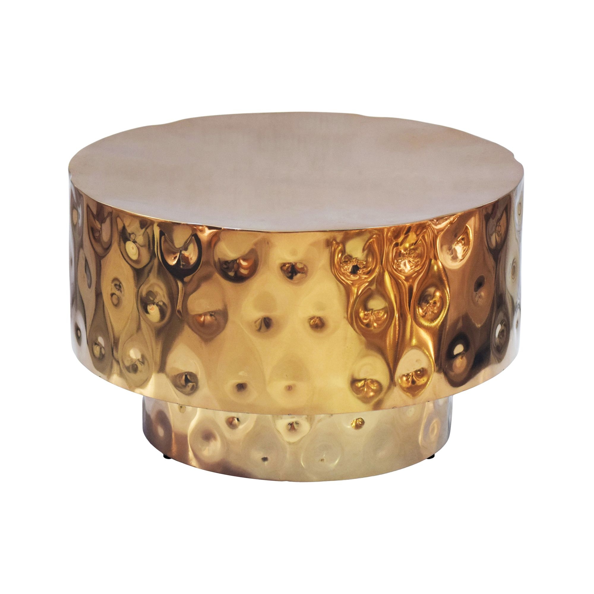 Salontafel goud aluminium rond 60 cm