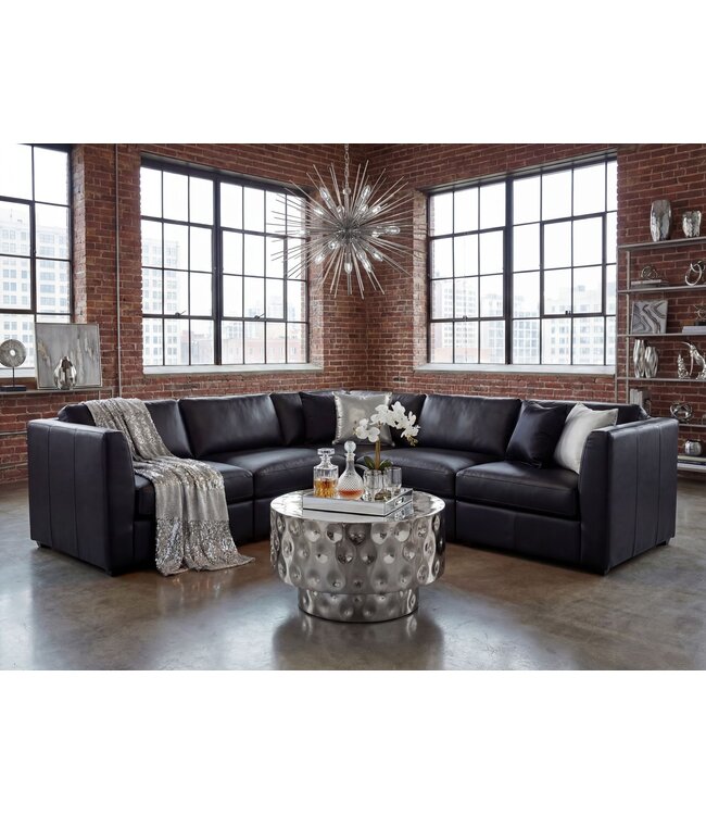 Wohnling Salontafel Aluminium Rond 60cm Zilver - Design Woonkamertafel - Moderne Loungetafel - Banktafel Trommelvorm - Bijzettafel Woonkamer Handgemaakt