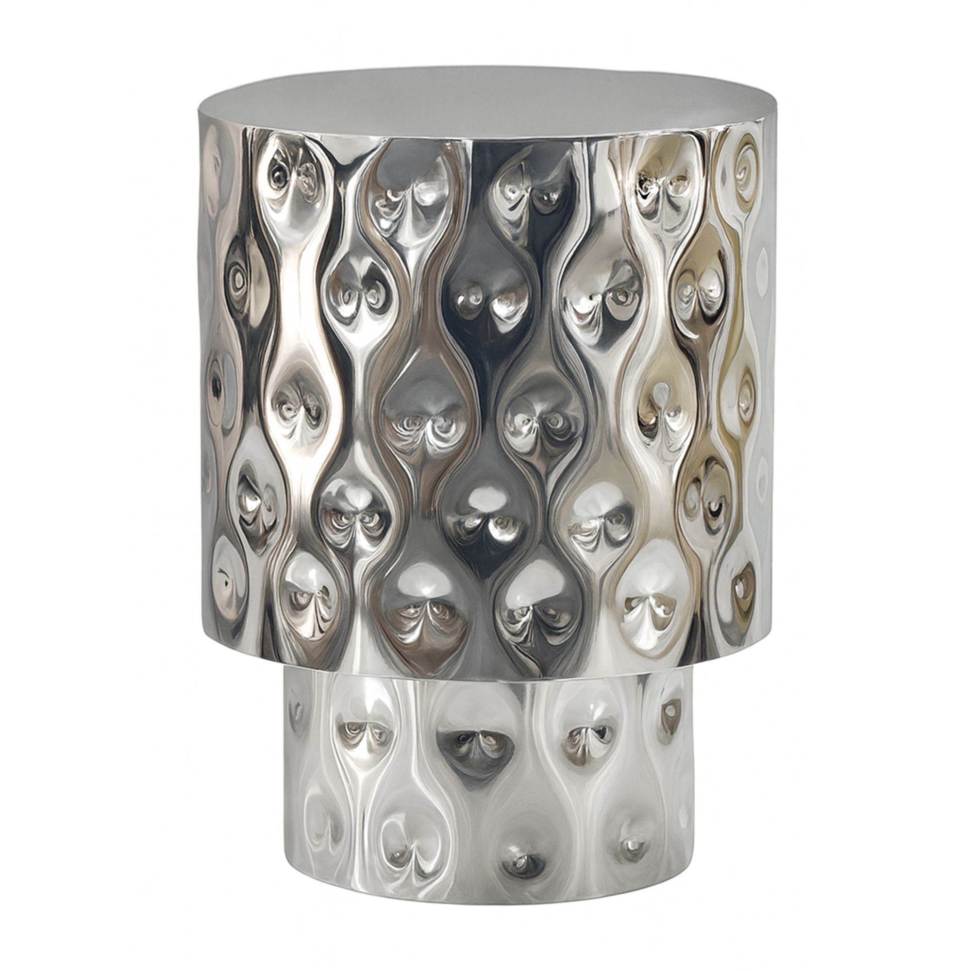Bijzettafel zilver aluminium rond 36 cm