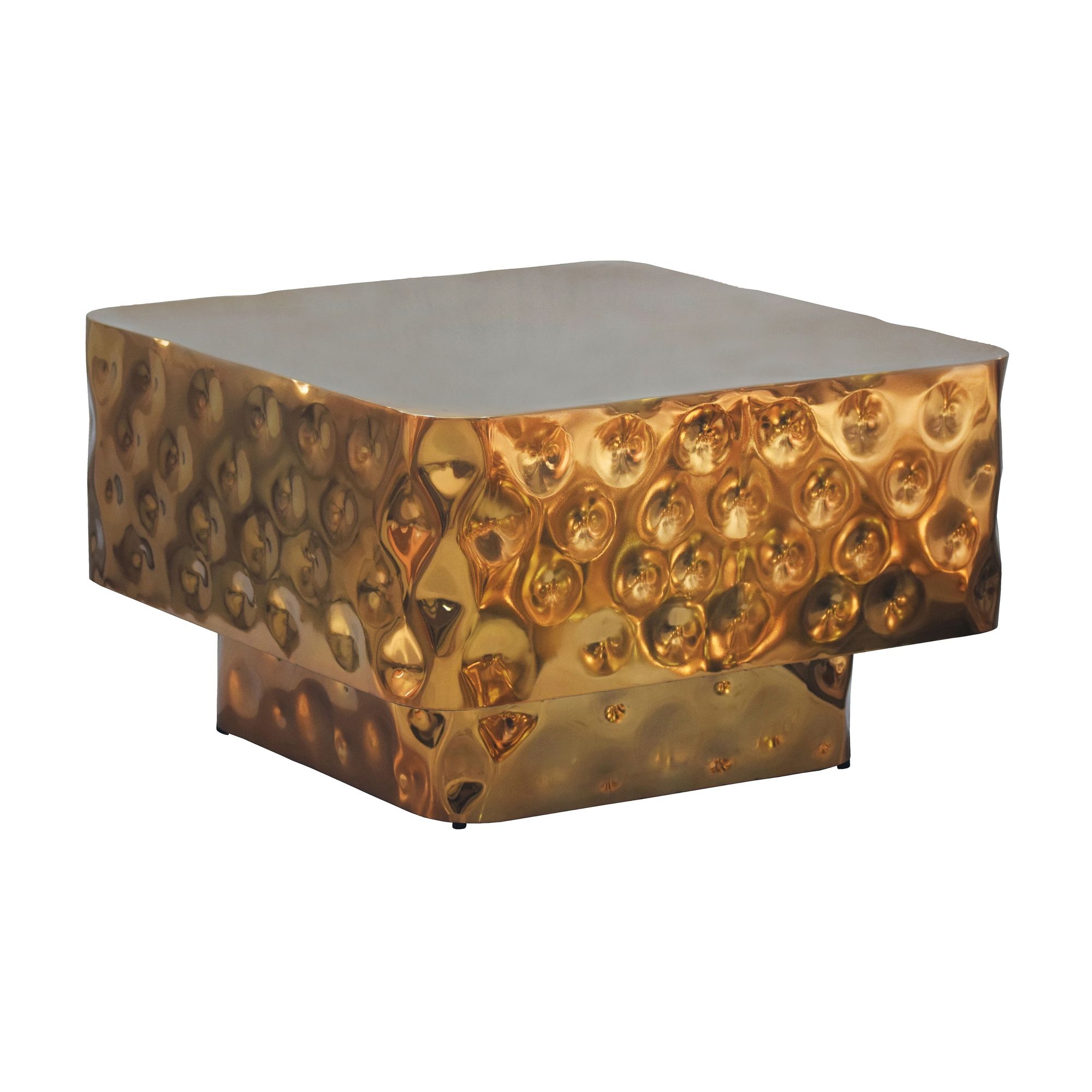 Salontafel goud gehamerd 60x60 cm