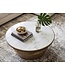 Wohnling Salontafel 60cm Aluminium met wit marmeren tafelblad - Ronde woonkamertafel - Design banktafel - Moderne loungetafel - Elegante bijzettafel woonkamer Handgemaakt