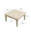 Wohnling Salontafel 60cm Massief Mangohout white wash - Vierkante Woonkamertafel - Moderne Houten Sofatafel - Design Woonkamer Bijzettafel Handgemaakt