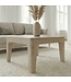 Wohnling Salontafel 60cm Massief Mangohout white wash - Vierkante Woonkamertafel - Moderne Houten Sofatafel - Design Woonkamer Bijzettafel Handgemaakt