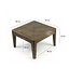 Wohnling Salontafel 60cm Massief Hout Mango Walnoot Afwerking - Vierkante Woonkamertafel - Moderne Houten Salontafel - Design Woonkamertafel Bijzettafel Handgemaakt