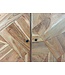 Wohnling Design Dressoir Acacia Massief Hout 150 cm met 2 Deuren & 3 Lades - Massieve Houten Commode met Geometrisch Front Handgemaakt - Echt Houten Dressoir