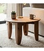 Wohnling Salontafel Rond 60cm Woonkamertafel Acacia Massief Hout - Sofatafel Hout Modern - Design Loungtafel Bijzettafel Woonkamer Handgemaakt