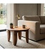 Wohnling Salontafel Rond 60cm Woonkamertafel Acacia Massief Hout - Sofatafel Hout Modern - Design Loungtafel Bijzettafel Woonkamer Handgemaakt