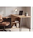 Wohnling Bureau MDF 130cm Eiken Decor Zwart L-vorm met Plank - Design Hoekbureau met Kast - Computertafel Houtlook - Bureaucombinatie Schuifdeur Opbergruimte Hairpin Homeoffice