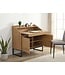 Wohnling Secretaire MDF 100cm Eiken Decor Metalen Poten Rechthoekig - Design Compact Bureau Uitschuifbaar met Opbergruimte - Bureau Houtlook - Kantoortafel met Kast Home Office