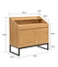 Wohnling Secretaire MDF 100cm Eiken Decor Metalen Poten Rechthoekig - Design Compact Bureau Uitschuifbaar met Opbergruimte - Bureau Houtlook - Kantoortafel met Kast Home Office