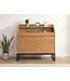 Wohnling Secretaire MDF 100cm Eiken Decor Metalen Poten Rechthoekig - Design Compact Bureau Uitschuifbaar met Opbergruimte - Bureau Houtlook - Kantoortafel met Kast Home Office