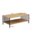 Wohnling Salontafel 110x60cm Eikenlook Zwart Rechthoekig - Design Sofatafel Metaal - Woonkamertafel Opbergruimte - Loungtafel Opbergruimte - Bijzettafel Koffietafel