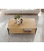 Wohnling Salontafel 110x60cm Eikenlook Zwart Rechthoekig - Design Sofatafel Metaal - Woonkamertafel Opbergruimte - Loungtafel Opbergruimte - Bijzettafel Koffietafel