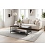 Wohnling Salontafel 110x60cm Eiken Look Zwart Rechthoekig - Design Banktafel Metaal - Woonkamertafel Opbergruimte - Loungtafel Opbergruimte - Bijzettafel Koffietafel