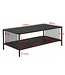 Wohnling Salontafel 110x60cm Eiken Look Zwart Rechthoekig - Design Banktafel Metaal - Woonkamertafel Opbergruimte - Loungtafel Opbergruimte - Bijzettafel Koffietafel