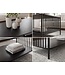Wohnling Salontafel 110x60cm Eiken Look Zwart Rechthoekig - Design Banktafel Metaal - Woonkamertafel Opbergruimte - Loungtafel Opbergruimte - Bijzettafel Koffietafel