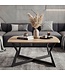 Wohnling Salontafel Vierkant 75x75cm Eiken Look Zwart - Design Banktafel - Woonkamertafel Loungetafel Modern - Bijzettafel Koffietafel Industrieel