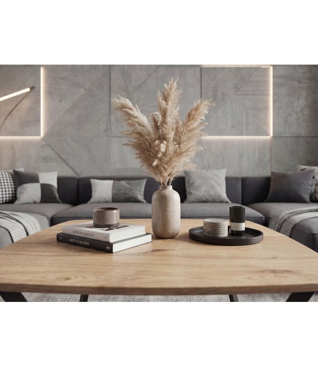 Wohnling Salontafel Vierkant 75x75cm Eiken Look Zwart - Design Banktafel - Woonkamertafel Loungetafel Modern - Bijzettafel Koffietafel Industrieel