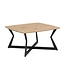 Wohnling Salontafel Vierkant 75x75cm Eiken Look Zwart - Design Banktafel - Woonkamertafel Loungetafel Modern - Bijzettafel Koffietafel Industrieel