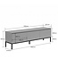 Wohnling Lowboard 150cm TV-meubel Grijs Rechthoekig met 3 Lades - Design TV-kast - TV-tafel Greeploos - Moderne TV-kast - TV-dressoir Woonkamer