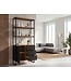 Wohnling Boekenkast MDF Metaal 180cm Eiken Decor Zwart - Design Staand Rek - Multifunctioneel Rek Houtlook hoog - Kast met Lades en Deur - Opbergrek Woonkamerrek