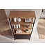 Wohnling Boekenkast MDF Metaal 180cm Eiken Decor Zwart - Design Staand Rek - Multifunctioneel Rek Houtlook hoog - Kast met Lades en Deur - Opbergrek Woonkamerrek