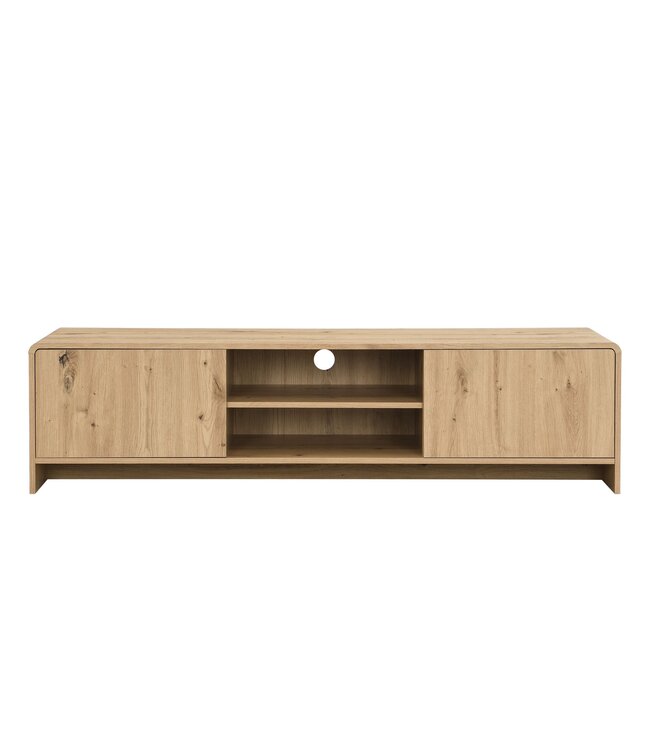 Wohnling TV Dressoir 155cm Eiken Decor - Modern TV-meubel met 2 deuren en plank - Stijlvolle TV-kast TV Dressoir - Elegant TV-dressoir voor de woonkamer