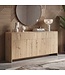 Wohnling Sideboard Eiken Decor 155cm - Ladekast met 3 Deuren en 3 Laden - Design Dressoir Greeploos Push to Open Modern