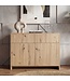 Wohnling Dressoir Eiken Decor 88cm - Commode met 2 Deuren en 2 Lades - Design Dressoir Greeploos Push to Open Modern