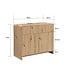 Wohnling Dressoir Eiken Decor 88cm - Commode met 2 Deuren en 2 Lades - Design Dressoir Greeploos Push to Open Modern