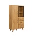 Wohnling Hoge kast MDF 188cm Eiken Decor Groot met deuren en laden - Design Staande kast - Multifunctionele kast Houtlook - Moderne woonkamerkast - Eetkamerkast met rek