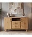 Wohnling Sideboard Eiken Decor 150cm - Commode met 2 Deuren en 2 Lades - Design Dressoir open Opbergvak - Moderne Staande Kast