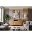 Wohnling Sideboard Eiken Decor 150cm - Commode met 2 Deuren en 2 Lades - Design Dressoir open Opbergvak - Moderne Staande Kast