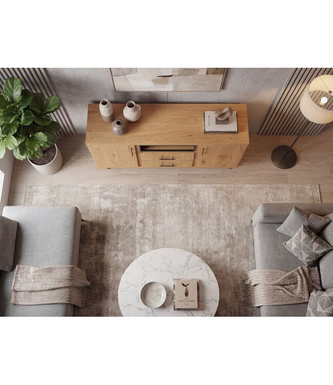 Wohnling Sideboard Eiken Decor 150cm - Commode met 2 Deuren en 2 Lades - Design Dressoir open Opbergvak - Moderne Staande Kast