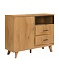 Wohnling Sideboard Eiken Decor 116cm - Commode met deur en 2 laden - Design Dressoir open opbergvak - Moderne Staande Kast