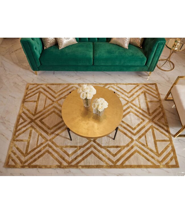 Wohnling Salontafel Aluminium Rond 63cm Goud - Moderne Woonkamertafel Oriëntaals - Elegante Sofatafel Oriënt - Koffietafel Metaal - Design Loungtafel Bijzettafel Woonkamer Handgemaakt