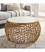 Wohnling Design metal salontafel goud met wit marmeren tafelblad 60 cm rond - Aluminium woonkamertafel Modern - Loungtafel Alu bijzettafel Woonkamer Handgemaakt