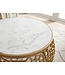Wohnling Design metal salontafel goud met wit marmeren tafelblad 60 cm rond - Aluminium woonkamertafel Modern - Loungtafel Alu bijzettafel Woonkamer Handgemaakt