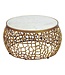 Wohnling Design metal salontafel goud met wit marmeren tafelblad 60 cm rond - Aluminium woonkamertafel Modern - Loungtafel Alu bijzettafel Woonkamer Handgemaakt