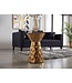 Wohnling Bijzettafel Aluminium 36cm Goud Rond - Design Aanrechttafel Metaal - Loungtafel Alu - Moderne Salontafel - Kleine Couchtafel Woonkamertafel Handgemaakt