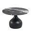 Wohnling Salontafel 60cm Aluminium met zwart marmeren tafelblad - Ronde woonkamertafel - Design banktafel - Moderne loungetafel - Elegante bijzettafel woonkamer Handgemaakt