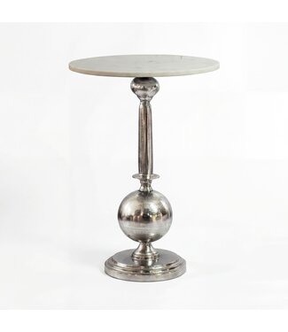 Wohnling Bijzettafel wit marmeren blad 40 cm - WL7.713