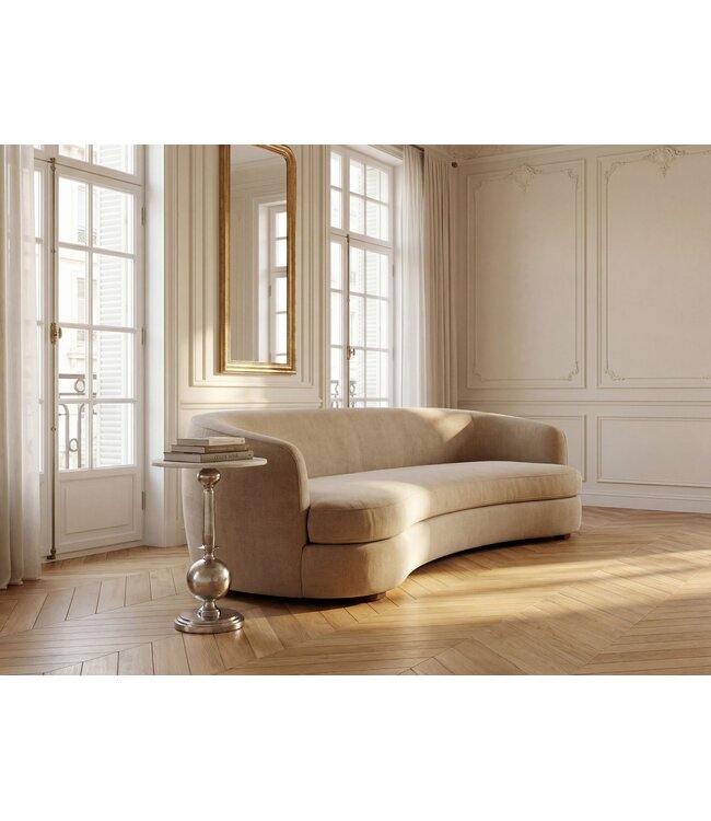 Wohnling Bijzettafel Rond 40x40cm Zilver met massief marmeren blad Wit - Design bijzettafel Metaal Natuursteen - Loungetafel Salontafel Art Déco - Banktafel Woonkamertafel Handgemaakt