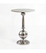 Wohnling Bijzettafel Rond 40x40cm Zilver met massief marmeren blad Wit - Design bijzettafel Metaal Natuursteen - Loungetafel Salontafel Art Déco - Banktafel Woonkamertafel Handgemaakt