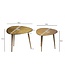 Wohnling 2-delige set Salontafel Aluminium Goud - Design Bijzettafel Set Organisch - Metalen Tafel Woonkamertafel modern Alu - Sofatafel Metaal - Driebenige Loungetafel Set Nesttafel Handgemaakt