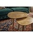 Wohnling 2-delige set Salontafel Aluminium Goud - Design Bijzettafel Set Organisch - Metalen Tafel Woonkamertafel modern Alu - Sofatafel Metaal - Driebenige Loungetafel Set Nesttafel Handgemaakt